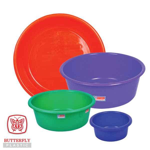 Round plastic basins in various sizes