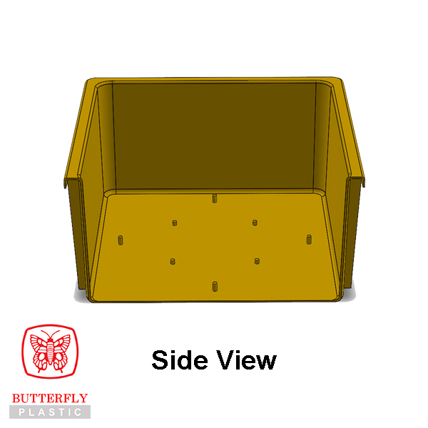 5156 Stackable Crate — Square/rectangular tub with straight walls, rounded corners, and a wide flat rim.