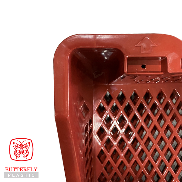 5562 Stackable & Nestable Crate — Rectangular basket with perforated (vertical slot) side walls.